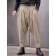 Men's Techwear Side Drawstring Ruched Low Drop Crotch Tapered Cuff Ankle Length Harem Trousers