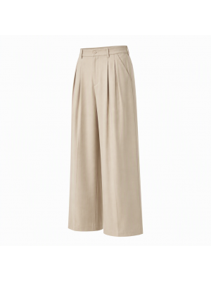 Men's Pleated High Waisted Wide-leg Pants