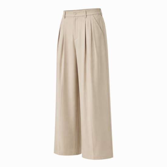 Men's Pleated High Waisted Wide-leg Pants