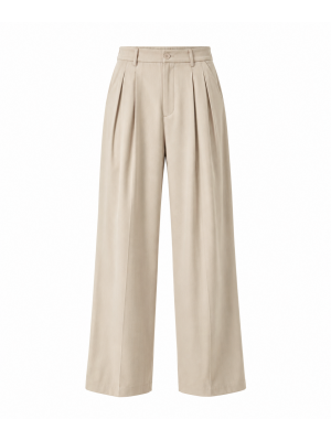 Men's Pleated High Waisted Wide-leg Pants