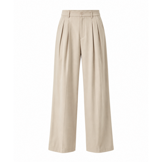 Men's Pleated High Waisted Wide-leg Pants