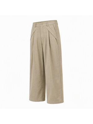 Men's Plain Cross Pleated Pants