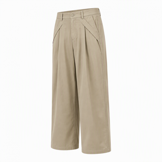 Men's Plain Cross Pleated Pants
