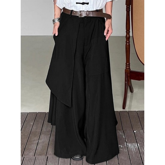 Men's Irregular Layered Design Wide Leg Pants