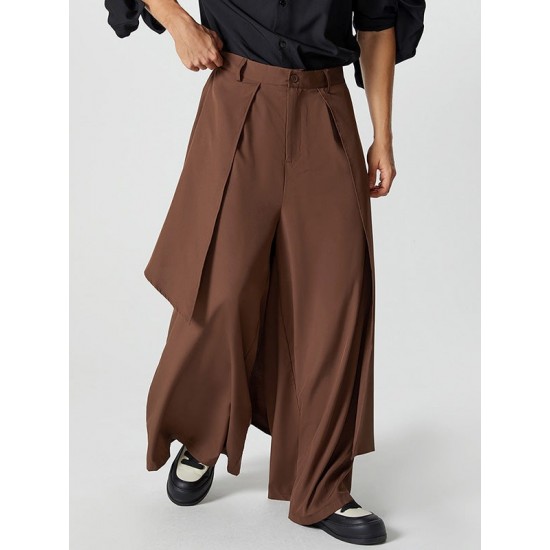 Men's Irregular Layered Design Wide Leg Pants