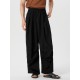 Men's Solid Corduroy Casual Wide Leg Pants