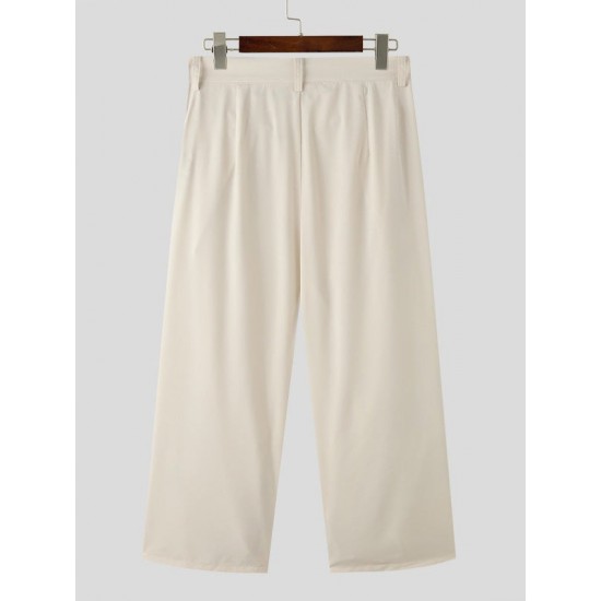 Men's Floral Print Wide Leg Trousers