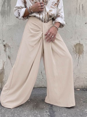 Men's Deconstructed Knotted Design Solid Color Trousers