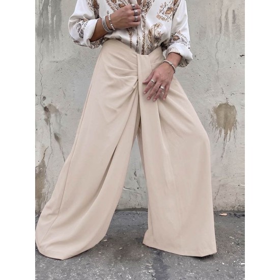 Men's Deconstructed Knotted Design Solid Color Trousers