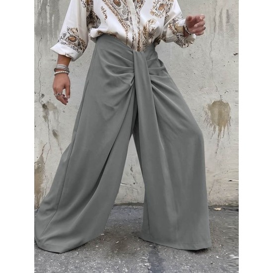 Men's Deconstructed Knotted Design Solid Color Trousers