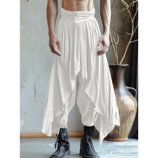 Men's Deconstructed Solid Color Layered Trousers