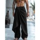 Men's Ruched Layered Design Casual Trousers