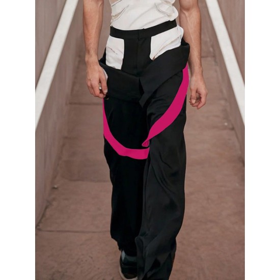 Men's Color-Block Panel Trousers