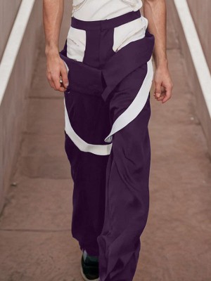 Men's Color-Block Panel Trousers