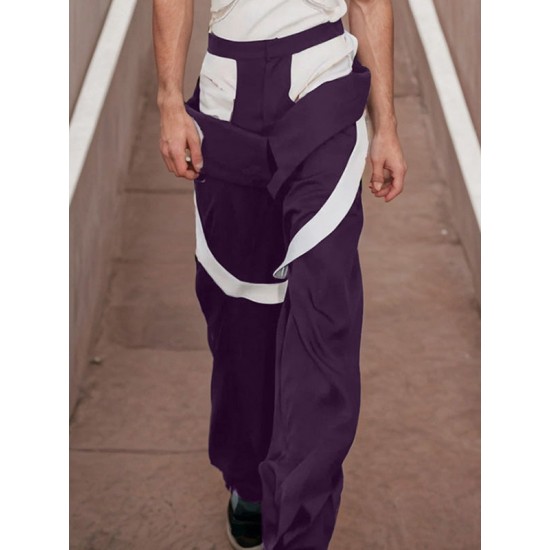 Men's Color-Block Panel Trousers