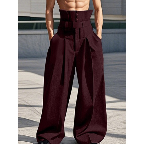 Men's Solid Color Loose Wide-Leg Trousers