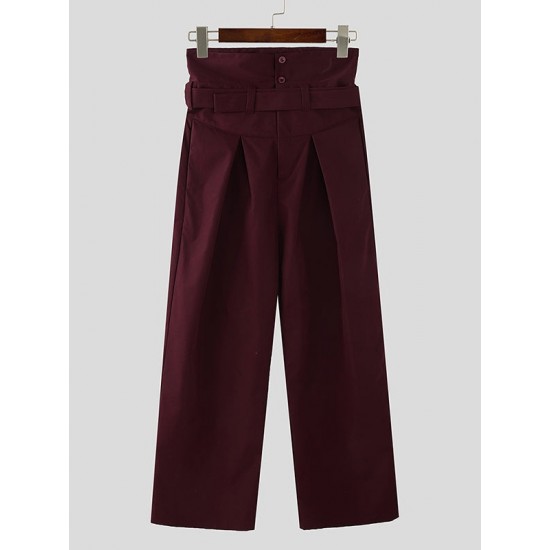 Men's Solid Color Loose Wide-Leg Trousers