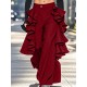 Men's Solid Color Ruffled Double-Layer Trousers
