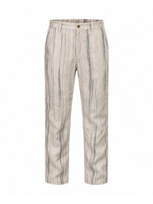 Men's Solid Color Irregular Striped Trousers