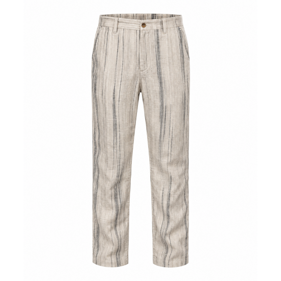 Men's Solid Color Irregular Striped Trousers