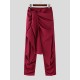 Men's Solid Color Irregular Pleated Long Trousers