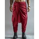 Men's Solid Color Irregular Pleated Long Trousers