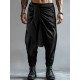 Men's Solid Color Irregular Pleated Long Trousers