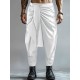 Men's Solid Color Irregular Pleated Long Trousers
