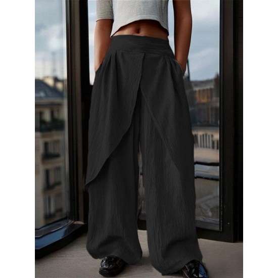 Men's Solid Color High-Waisted Casual Trousers