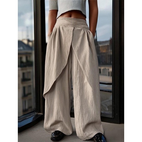 Men's Solid Color High-Waisted Casual Trousers