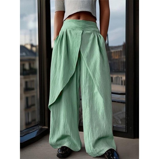 Men's Solid Color High-Waisted Casual Trousers