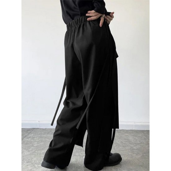 Men's Faux Two-Piece Design Loose-Fit Trousers