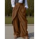 Men's Solid Color Asymmetric Ruched Trousers