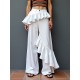 Men's Ruffle Trim Design Casual Trousers