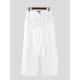 Men's Ruffle Trim Design Casual Trousers