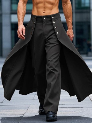 Men's Faux Two-Piece Layered Casual Trousers