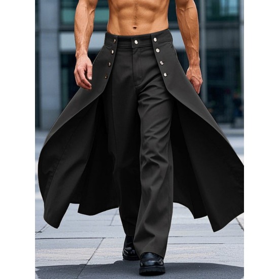 Men's Faux Two-Piece Layered Casual Trousers