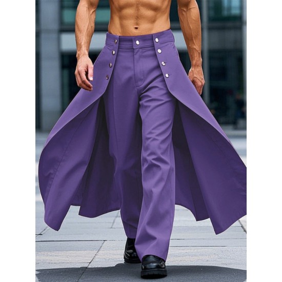 Men's Faux Two-Piece Layered Casual Trousers
