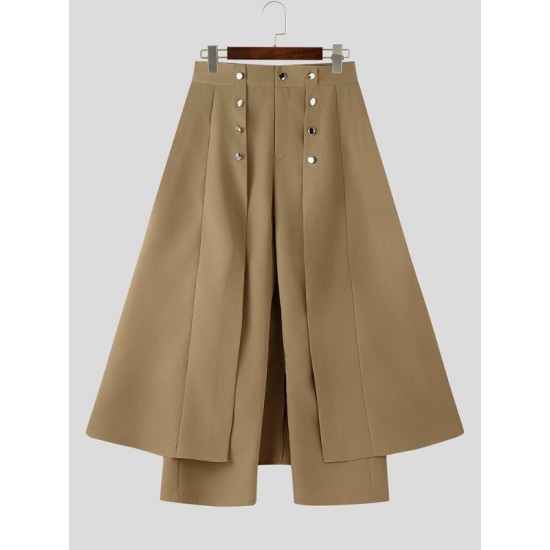 Men's Faux Two-Piece Layered Casual Trousers