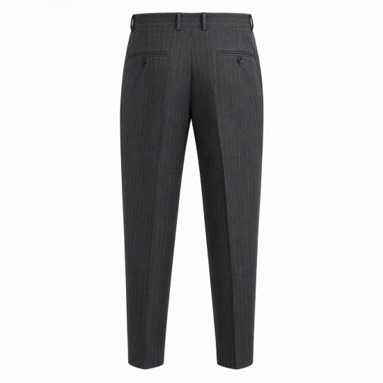 Men's Striped Pleated Tapered Trousers