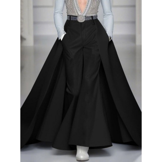 Men's Long Hem Patchwork Casual Trousers