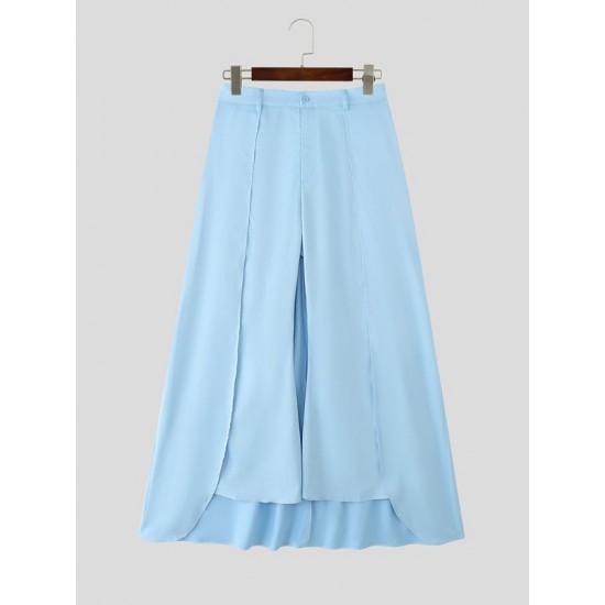 Men's Long Hem Patchwork Casual Trousers