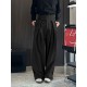 Men's Solid Tie Strap Casual Trousers