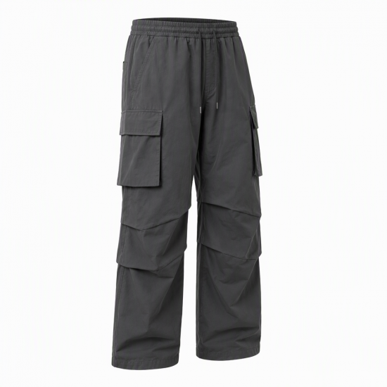 Men's Solid Color Layered Casual Trousers