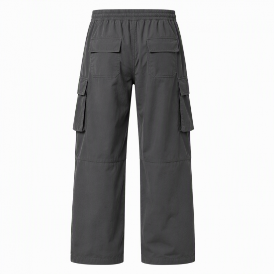 Men's Solid Color Layered Casual Trousers