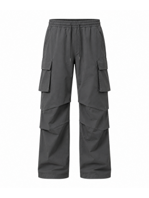 Men's Solid Color Layered Casual Trousers