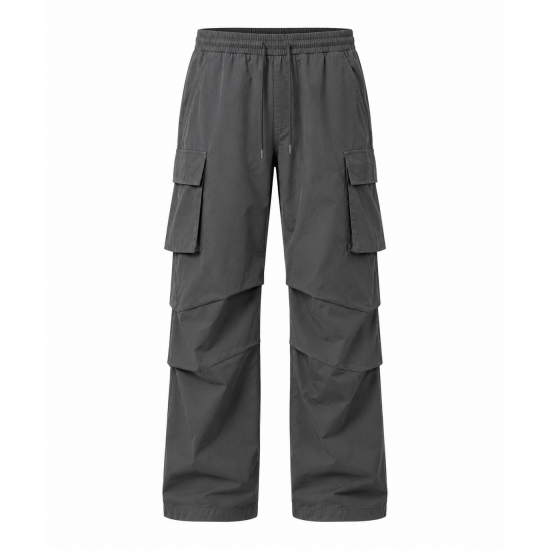 Men's Solid Color Layered Casual Trousers