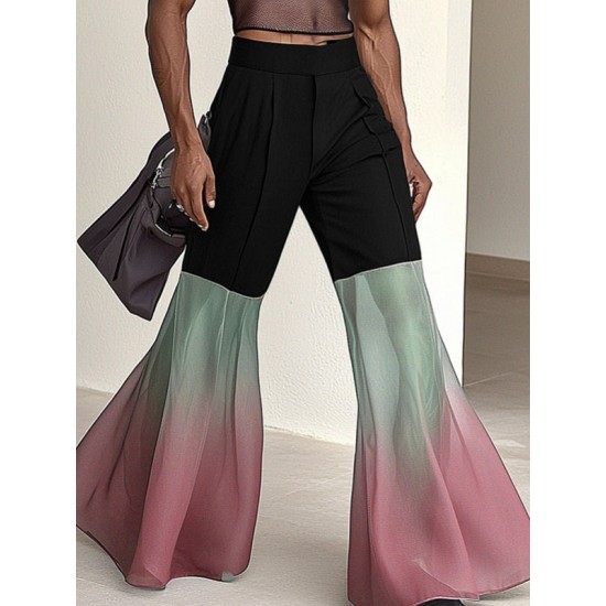 Men's Casual Gradient Flared Trousers