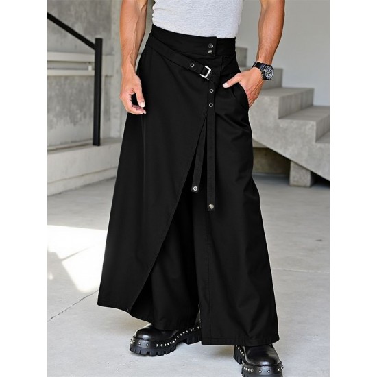 Men's Deconstructed Layered Tie Casual Trousers