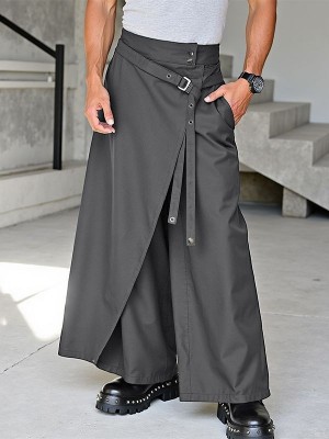 Men's Deconstructed Layered Tie Casual Trousers
